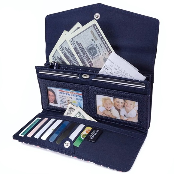 Nautica Money Manager RFID Women’s Wallet Clutch Organizer in Ribbon Stripe - Picture 2 of 12